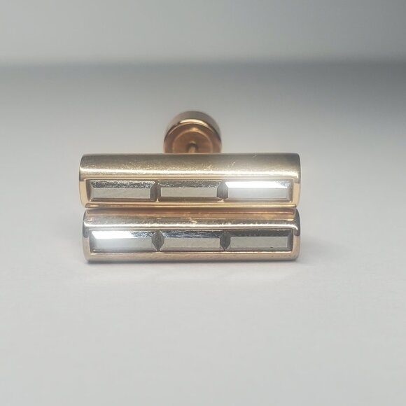 Michael Kors Gold Barrel Earrings with Black Stones - Picture 9 of 11